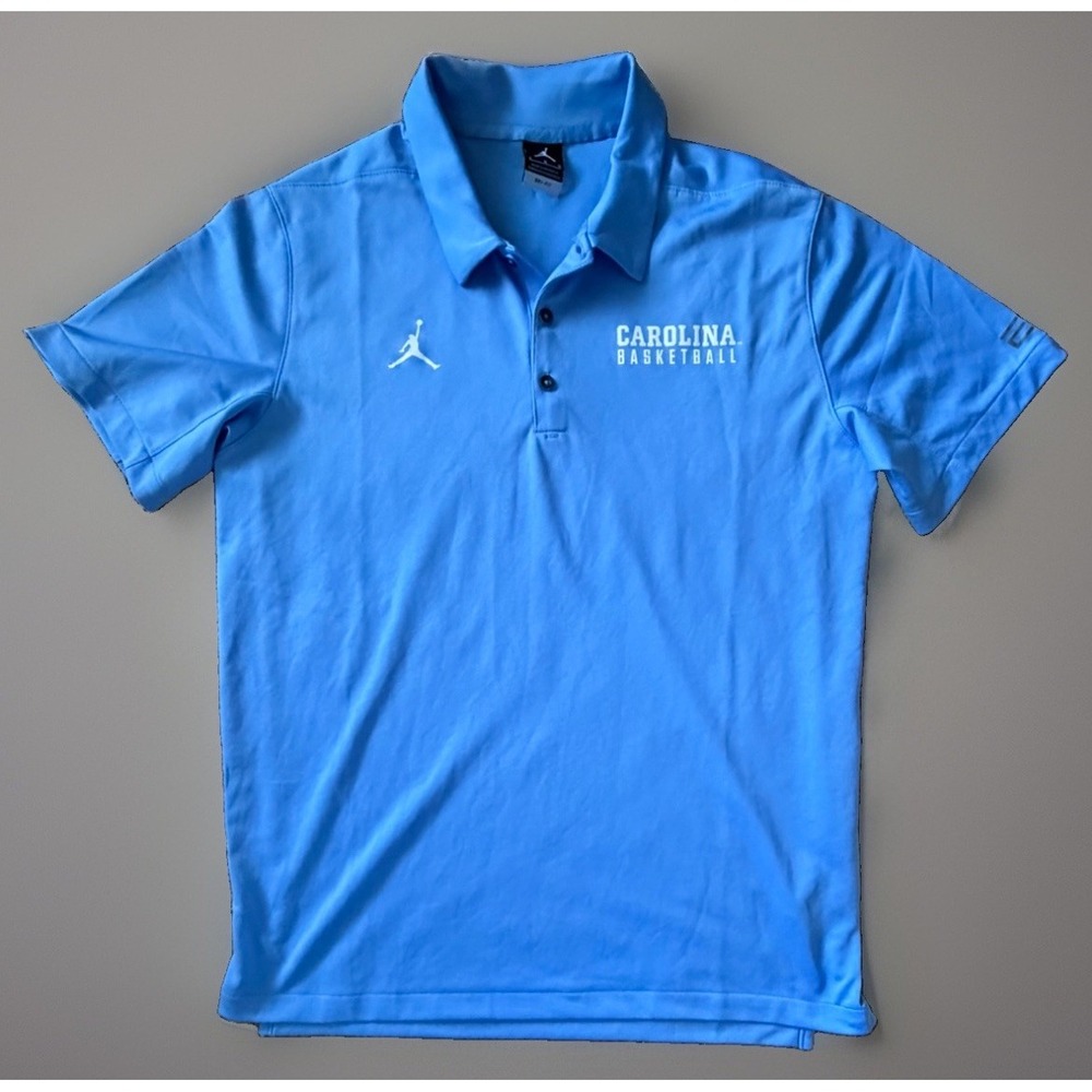 Nike Jordan UNC Tar Heels Elite Dri-FIT Short Sleeve Polo Shirt Blue Large JBHS